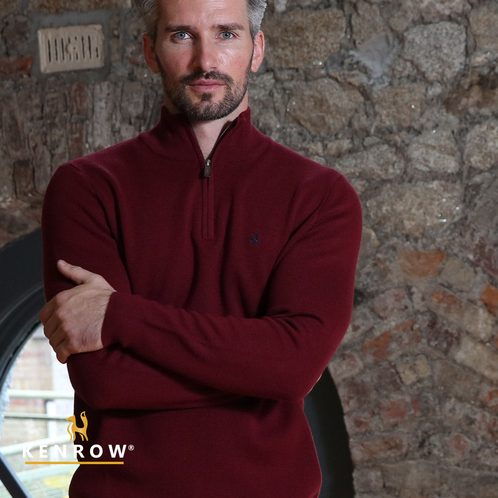 Kenrow Ultan Half Zip Knit Ruby