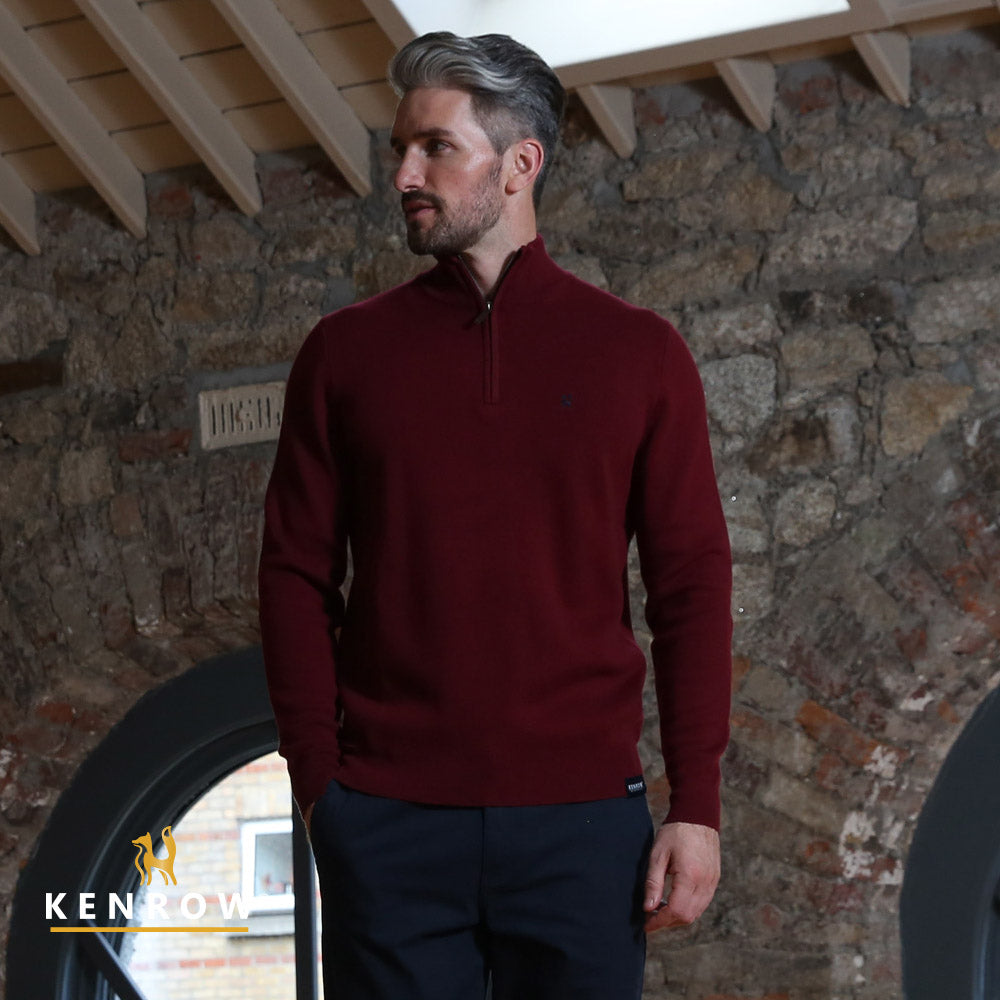 Kenrow Ultan Half Zip Knit Ruby