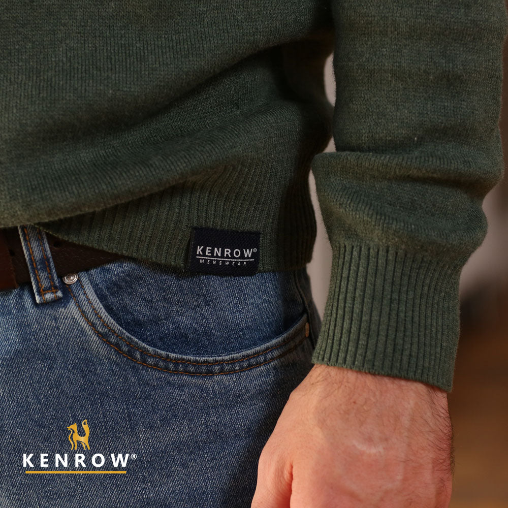 Kenrow Vince Half Zip Knit Sage Melange