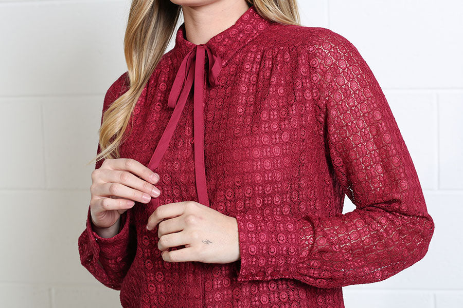 Rant and Rave Vivian Shirt Burgundy