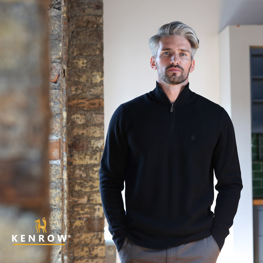 Kenrow Warren Half Zip Knit Black