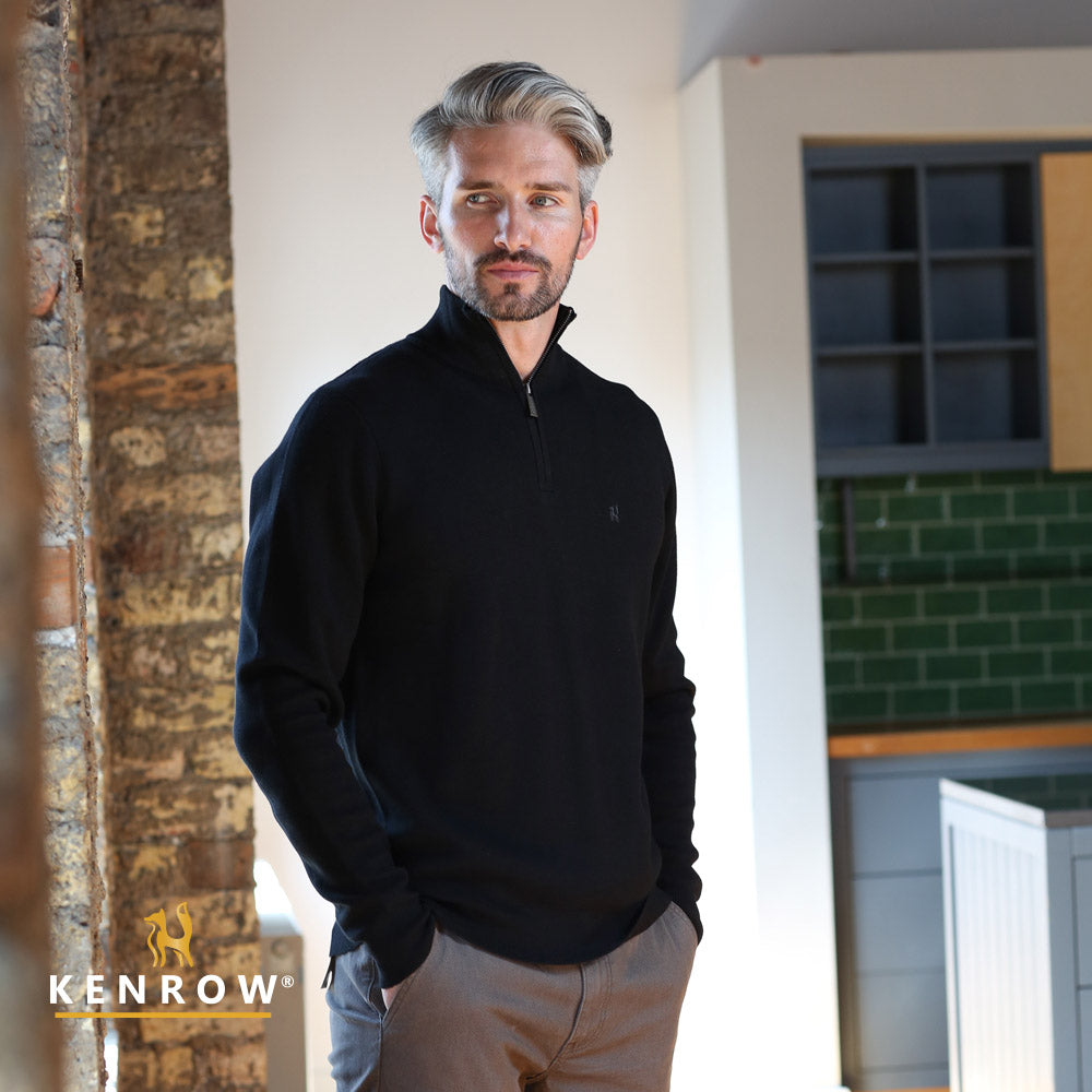 Kenrow Warren Half Zip Knit Black