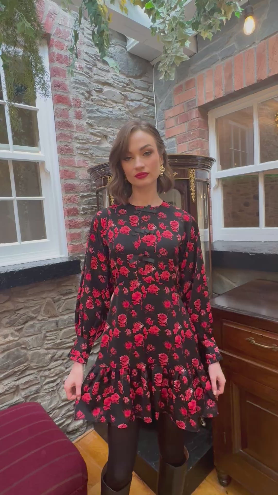 Load video: Rant &amp; Rave Daina Dress Red