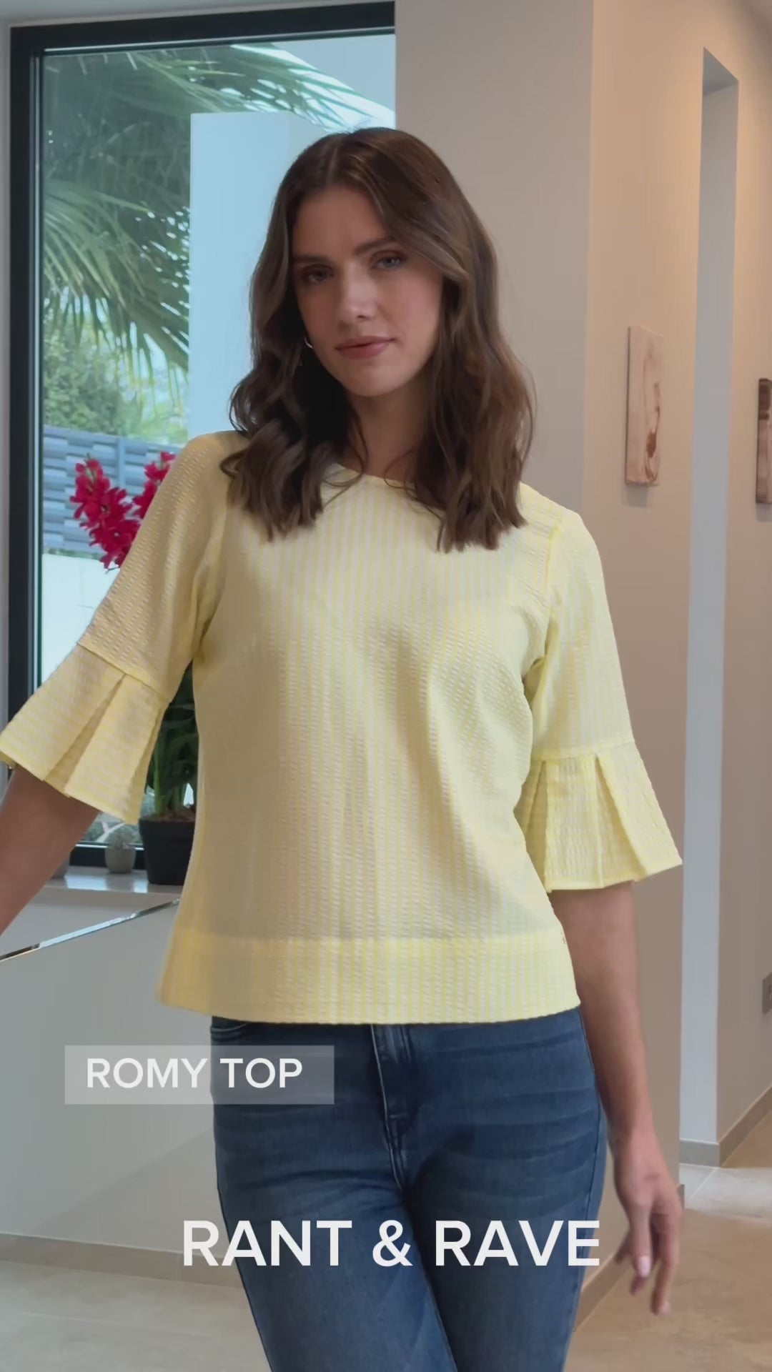 Load video: Rant &amp; Rave Romy Top Yellow
