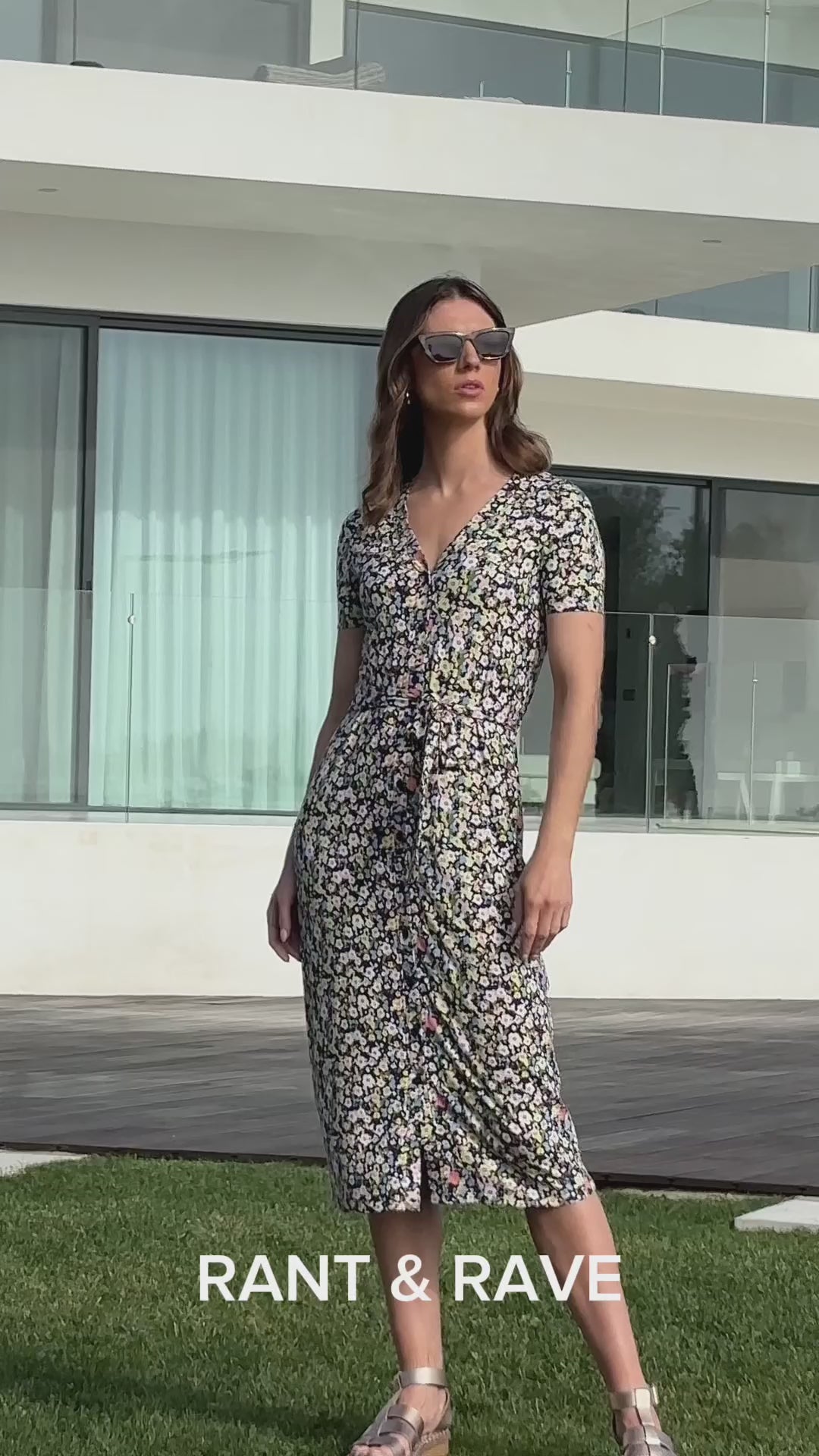 Load video: Rant &amp; Rave Haven Dress Navy